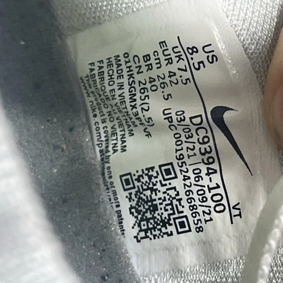 Nike Air VaporMax 2021 FK Men Size 8.5 'White Hyper Royal Volt' [DC9394-100] - Picture 9 of 9